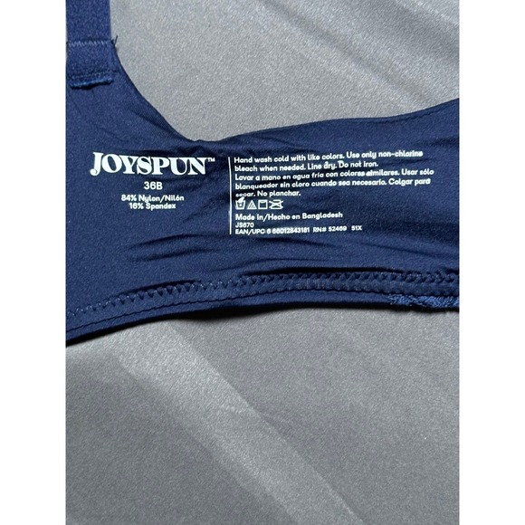 NWT Joyspun Womens Lace Push Up Bra- Navy Water- Plunge Neckline 36B - Picture 7 of 9